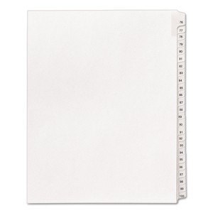Avery Allstate-Style Legal Exhibit Side Tab Dividers 25-Tab 76-100 Letter White 01704 - 1 of 4