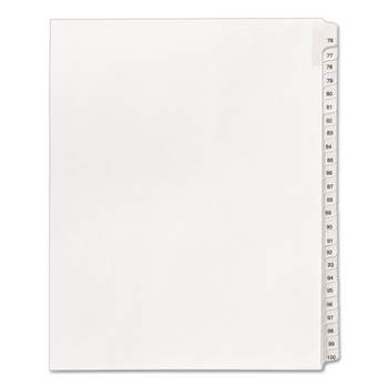 Avery Allstate-Style Legal Exhibit Side Tab Dividers 25-Tab 76-100 Letter White 01704