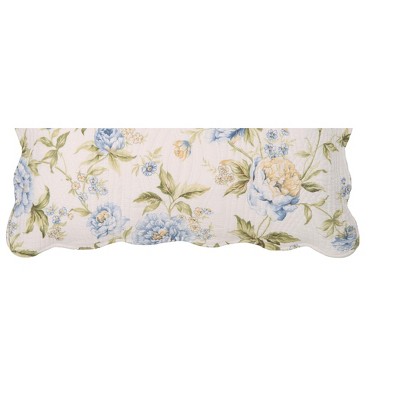 Brianna Floral Cotton Standard Sham in Blue and Green
