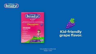 Children s Benadryl Diphenhydramine Allergy Relief Chewable Tablets Grape 20ct Target