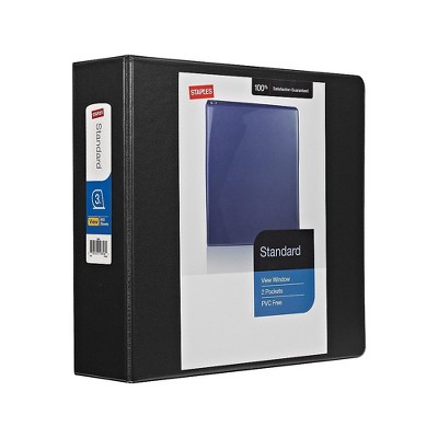 Staples Standard 3" 3-Ring View Binder Black (26449-CC) 82641