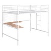 TiramisuBest Twin Metal Loft Bed with Desk and Metal Grid, White,Space-Saving Kids Bed with Workstation - 4 of 4