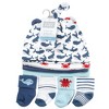 Hudson Baby Infant Boy Cap and Socks Set, Whale, 0-9 Months - 2 of 4