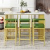 7 Pieces Counter Height Table Set, Kitchen Table Bar Stools, Breakfast Table Set, With 6 Stools, Side Open Shelves, For Living Room - 2 of 4