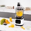 VEVOR Professional Blender with Shield, Commercial Blenders, 68 oz Glass Jar Blender Combo, Stainless Steel 9 Speed & 5 Functions Blender, White - 2 of 4