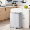 Stainless Steel Trash Can with 2x8 gal,Double Garbage Can and Removable Inner Buckets & 2 Lids for Kitchen Living Room - 3 of 4
