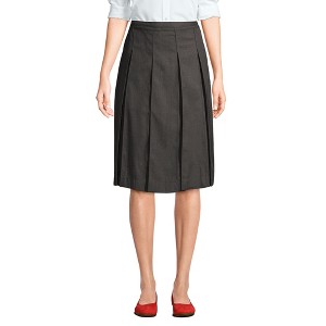 Lands' End Lands' End School Uniform Women's Solid Box Pleat Skirt Below the Knee - 1 of 2