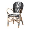 bali & pari Wallis Modern French Two-Tone Black and White Weaving and Natural Rattan Indoor Dining Chair - 2 of 4