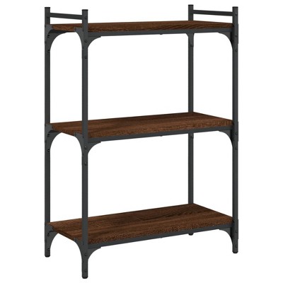 vidaXL Bookcase Storage Bookshelf Display Book Cabinet Engineered Wood - Brown Oak 23.6" 33.9"