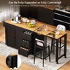 74.8 inch White Kitchen Island with Extendable Dining Table Rolling Kitchen Island on Wheels with Spice Rack for Kitchen Dining Room - 4 of 4