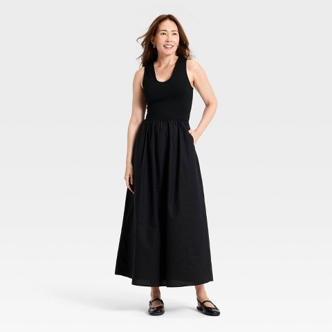 Женские платья A New Day Women's Knit Woven Midi Dress - A New Day™ Black M