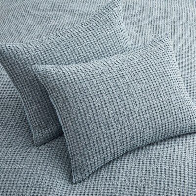 Chambray Full Microfiber Waffle Quilt and Sham Set