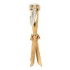 Storied Home Teakwood and Goat Fur Folding Stool, Natural - 3 of 4