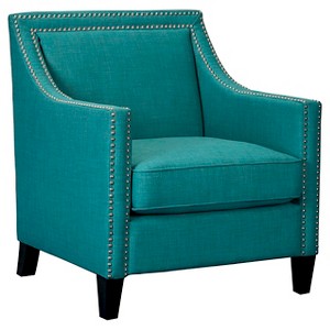 Elkin Accent Chair with Chrome Nailheads Aqua - Picket House Furnishings , Blue