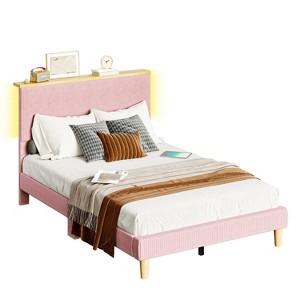 Bestier Full Size Bed Frame with Headboard - 1 of 4