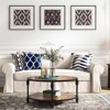 Round Coffee Table, Rustic Center Table with Storage Shelf, 2-Tier Wood Circle Coffee Table with Sturdy Roman Column Metal Legs - 4 of 4