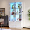 Vlsrka Corner Display Cabinet with Glass Doors,White - 4 of 4