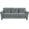 PexFix 3-Seat Velvet Upholstered Loveseat Sofa with Button Tufted Backrest Comfortable Modern Sectional Couch for Living Room Bedroom Office Gray - 4 of 4