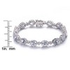 Guili Sterling Silver Rhodium Plated Clear Cubic Zirconia Link Bracelet, Stunning and Versatile Jewelry for a Sophisticated, Polished Look - 4 of 4