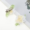 Unique Bargains Sweet Forest Camellia Hair Clip Green White 2 Pcs - 3 of 4