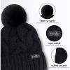 Nicole Miller Winter Hat Cable Knit Beanie and Arm Warmer Sleeves for Women, Fashion Long Fingerless Gloves - 3 of 4