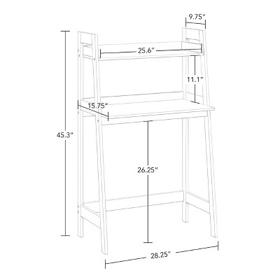 White MDF Kids Writing Desk with Ladder Shelf