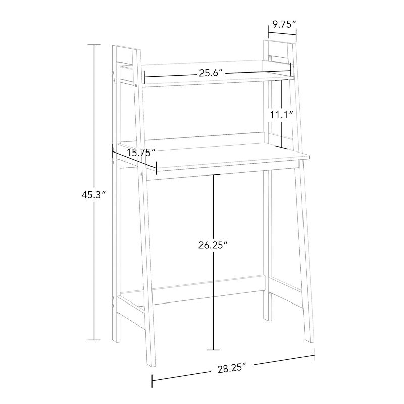 Kids&#39; Desk with Ladder Shelf Storage and 2 Bonus Magnetic Art Display Bars White - RiverRidge Home, 4 of 14