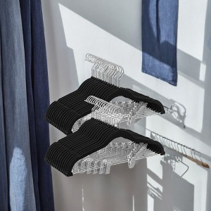 20/50/30-Pack Pants Hangers, Velvet Hangers with Adjustable Clips, Space-Saving Heavy-Duty, Non-Slip Skirt Hangers for Pants, Skirts - 1 of 4