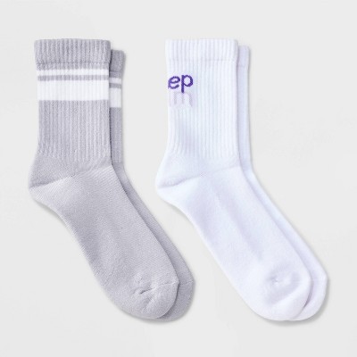 Women's Icon Cushioned Ribbed 2pk Mid Crew Socks - 4-10