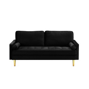 GDFStudio Penman 65" Modern Velvet Tufted Loveseat with Metal Legs - 1 of 4
