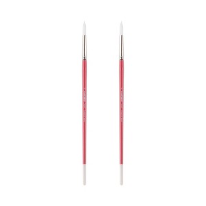 Creative Mark Pro White Soft Filament Acrylic Paint Brushes - Round  Sets of 2 - Versatile Synthetic Brushes for Acrylic Painting , Gouache, Oils & - 1 of 4