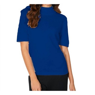 Women's Short Sleeve Mock Neck Top - Angel Apparel
