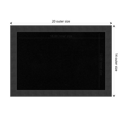 Mezzanotte Black Framed Cork Bulletin Board 22.84" x 17.26"