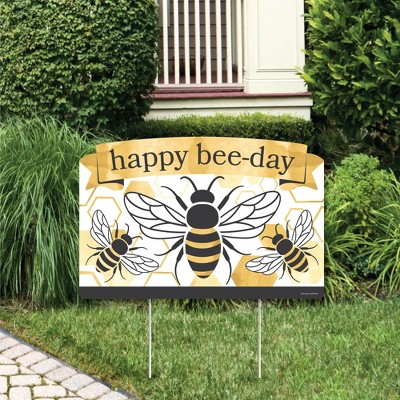 Big Dot of Happiness Little Bumblebee - Bee Birthday Party Yard Sign Lawn Decorations - Happy Birthday Party Yardy Sign