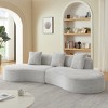 Dolonm 123.2"Fully Compressed Segmented Sofa,Curved Double Noble Consort Combination Sofa Set,Corduroy Fabric No Assembly,Living Room Apartment - 4 of 4