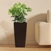 Gulches Modern Faux Rattan Design Square Planter, 22.6 inch Brown Plastic Large Planter(Brown, 22.6 inch - 2 Pack) - 4 of 4