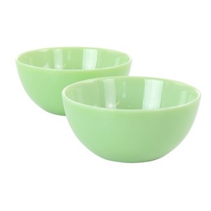 Gibson 2 Piece 8 Inch Jadeite Glass Serving Bowl Set in Jade Green - 1 of 4
