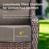6" Thick Cushion Outdoor Wicker Patio Sofa, All Weather Wicker Outdoor Furniture 3-Seater Sofa High Back Patio Couch for Porch Balcony - 2 of 4