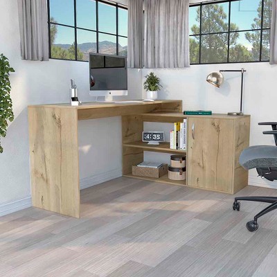 Vynxaria L Shaped Gaming Office Desk Corner Table with Drawers Reversible Storage Features Suitable for Home Office Study