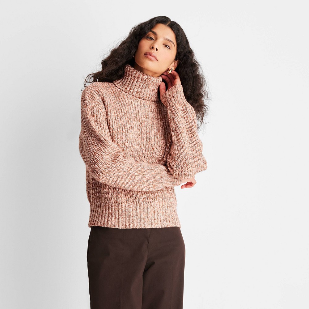 Women's Turtleneck Pullover Sweater - Future Collective™ with Reese Blutstein Brown XXS