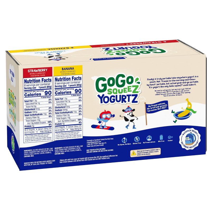 GoGo SqueeZ Strawberry, Banana YogurtZ 
, 4 of 13