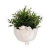 Ceramic Planter Pot with Bird and Floral Design - Plant Pot for Indoor & Outdoor - Decorative Footed Flower Pot - 6" Ivory & Tan - 2 of 4