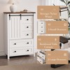 5-Drawer Bedroom Dresser with Sliding Barn Door & Adjustable Shelf | Farmhouse Tall Chest of Drawers | Storage Organizer for Hallway & Living Room - 3 of 4