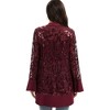 Anna-Kaci Women’s Sequin Mesh Cardigan with Sheer Embellished Sleeves and Flowing Open Front Design for Layering Style - 3 of 4