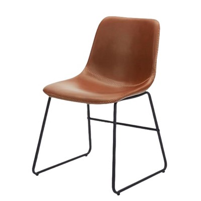 Infurnic Accent Chairs, Modern Chairs Set with Sturdy Legs, for Kitchen and Dining Room, Brown, 22"*20.5"*33.9"