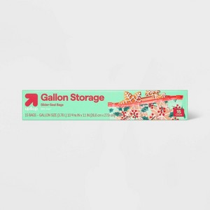 Holiday Gallon Slider Food Storage Bag - 15ct - up&up™ - 1 of 3