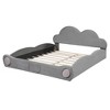 NicBex Queen Size Velvet Upholstered Bed Frame with Cloud-Shaped Headboard,Platform Bed Frame with Rounded Footboard and Pocket,Easy Assembly - 4 of 4