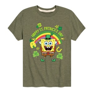 Boys' - SpongeBob Squarepants - Happy St Patricks Day Short Sleeve Graphic T-Shirt - 1 of 4