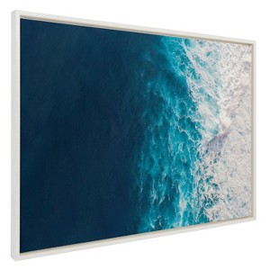 28" x 38" Sylvie Seascape Splashing Wave Frame Canvas by Creative Bunch - Kate & Laurel All Things Decor - 1 of 4