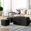 NicBex Modern Mid-Century 5 Piece Ottoman Bench with Storage & Flip Tray Top,Upholstered Storage Bench for Living Room,Bedroom,Entryway - 2 of 4